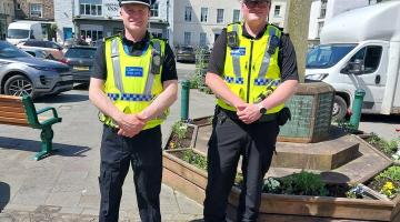 Police Gold Commander Detective Superintendent Dan StQuintin, alongside Sergeant Phil Hall in Kirkby Stephen 